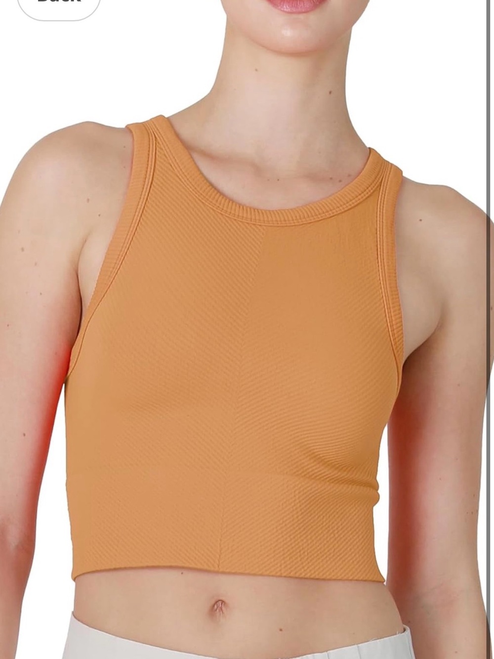 Nikibiki Ribbed Cropped Tank in Rust Orange One Size